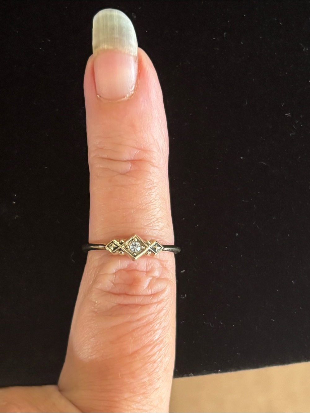 Vintage Avon “Romantic” Promise Ring Delicate Gold-Tone Art Deco Minimalist